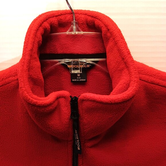 Woolrich Vest Wn M Red Fleece Full Zip Pockets Preppy Outdoors Granola Girl Cozy - Picture 8 of 9